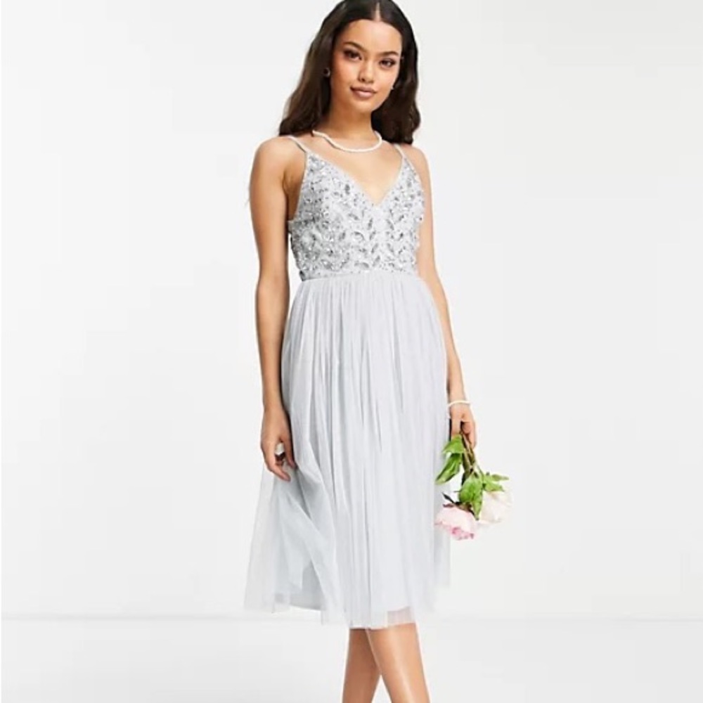 Petite Embellished Top Midi Dress